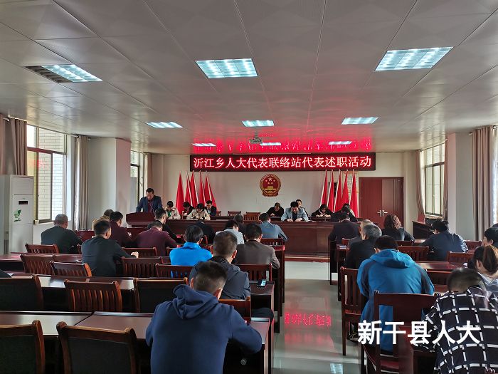 沂江乡人大代表联络站开展代表向选民述职活动